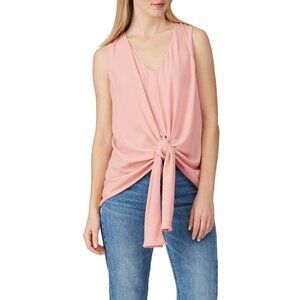 Fifteen Twenty Pink Tie Front V-Neck Sleeveless Tank Top Women's Size Large L